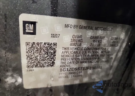 2018 Chevrolet Malibu Lt z USA, uszkodzony, nr VIN 1G1ZD5ST1JF156961